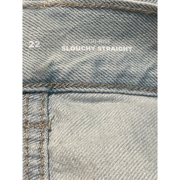 Old Navy Womens High-Rise Slouchy Straight Denim Shorts Plus Size 22 Light Wash - Picture 8 of 8